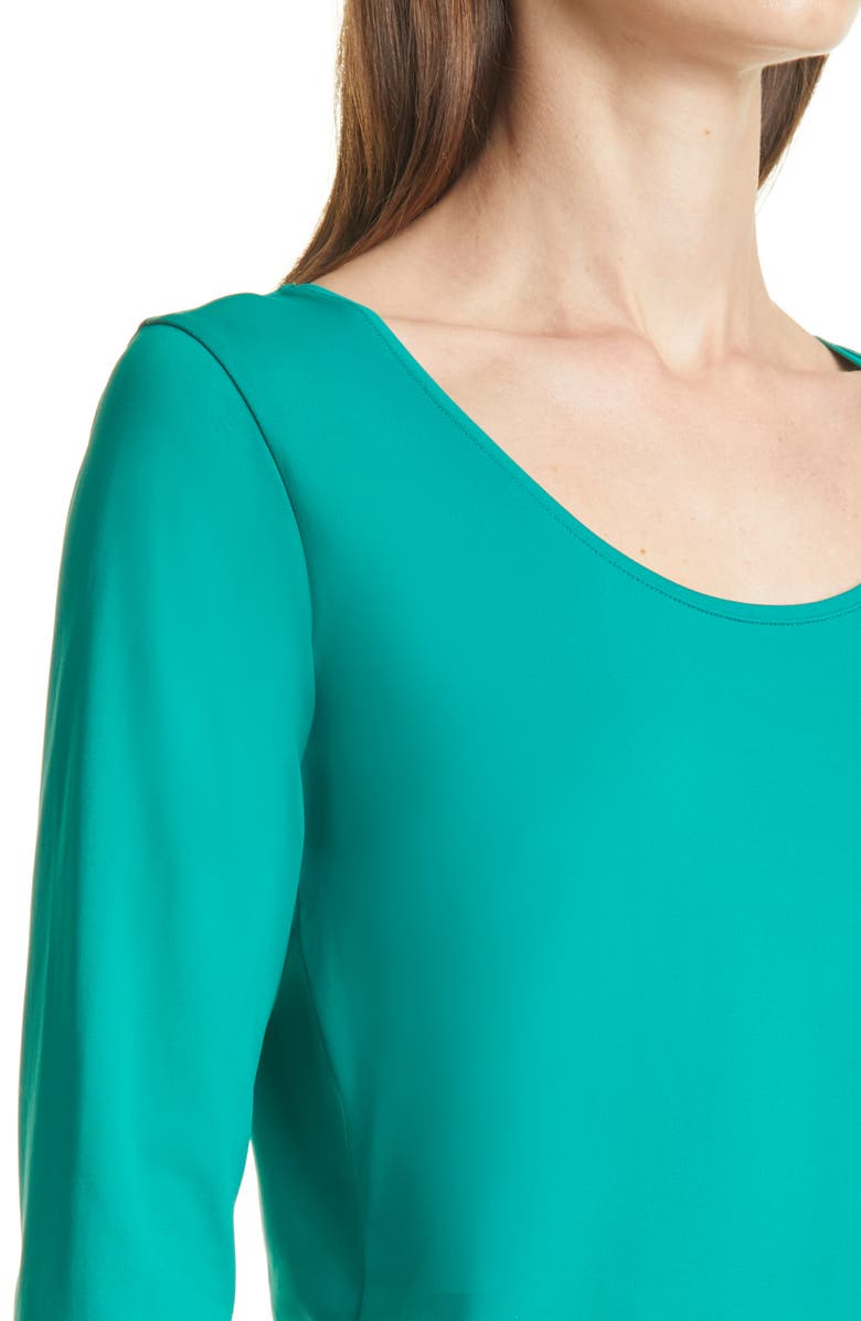 BOSS Scoop Neck Stretch Jersey Top, Alternate, color,
