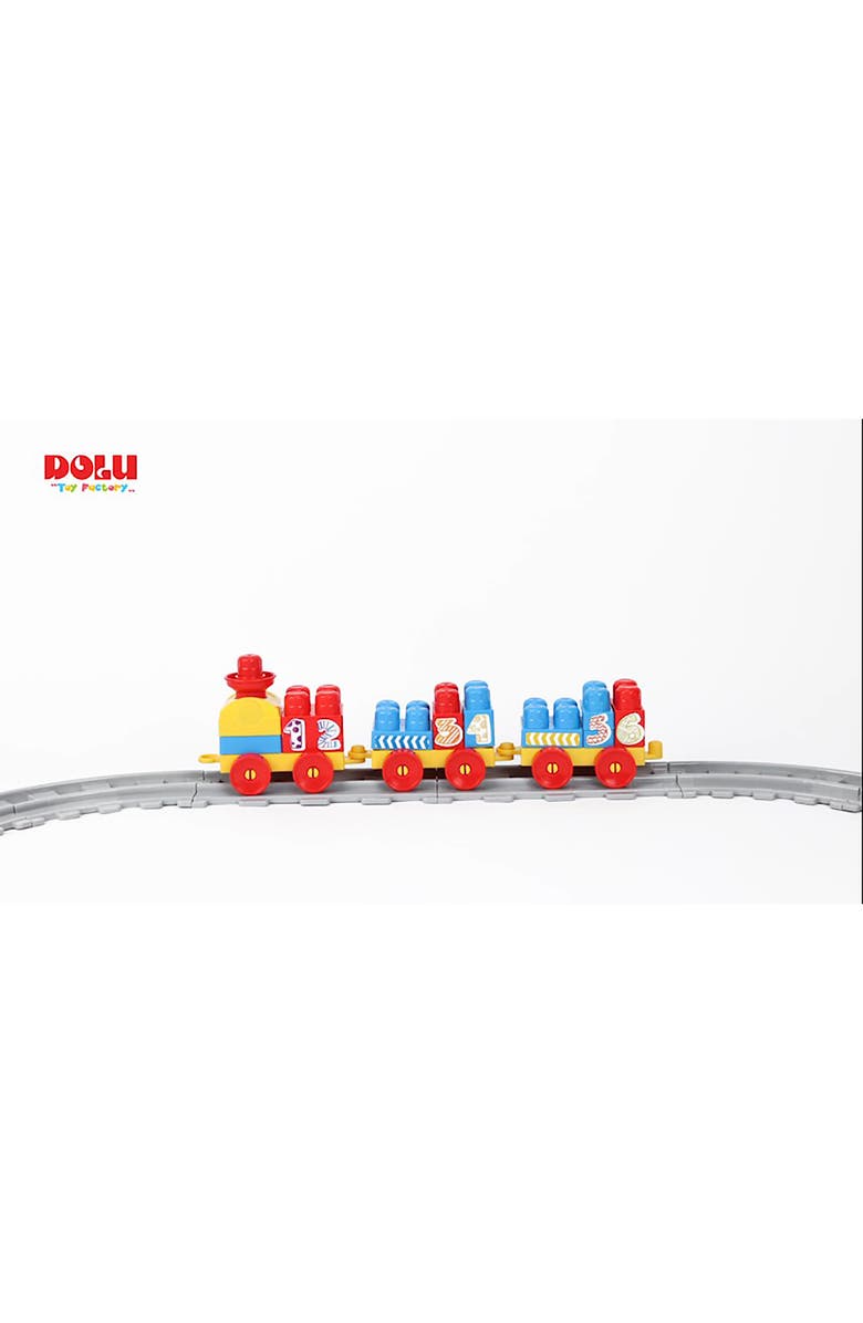 Dolu Train Set 89 Pcs Blocks Assembly Station & Tracks, Ages 18Mo+, Alternate, color, Multicolored
