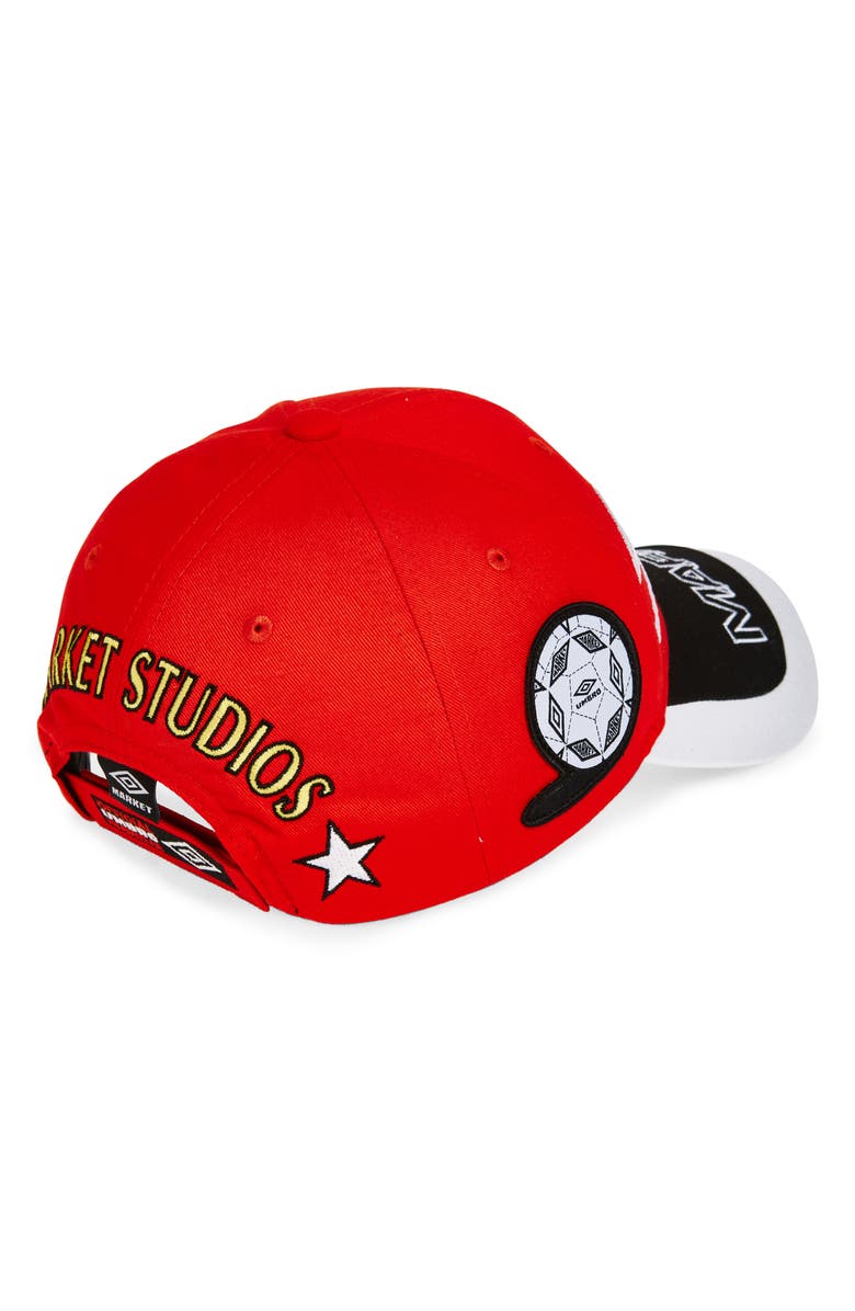 MARKET x Umbro Structure Adjustable Baseball Cap, Alternate, color, Vermillion