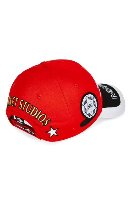 Market X Umbro Structure Adjustable Baseball Cap In Red