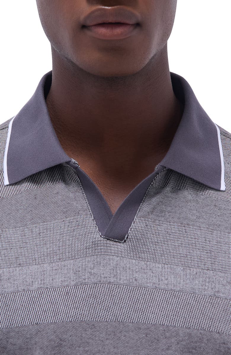Bugatchi Tipped Johnny Collar Polo, Alternate, color, Anthracite