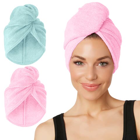 2 Pack Extra Long Microfiber Hair Towel for Long, Thick Hair