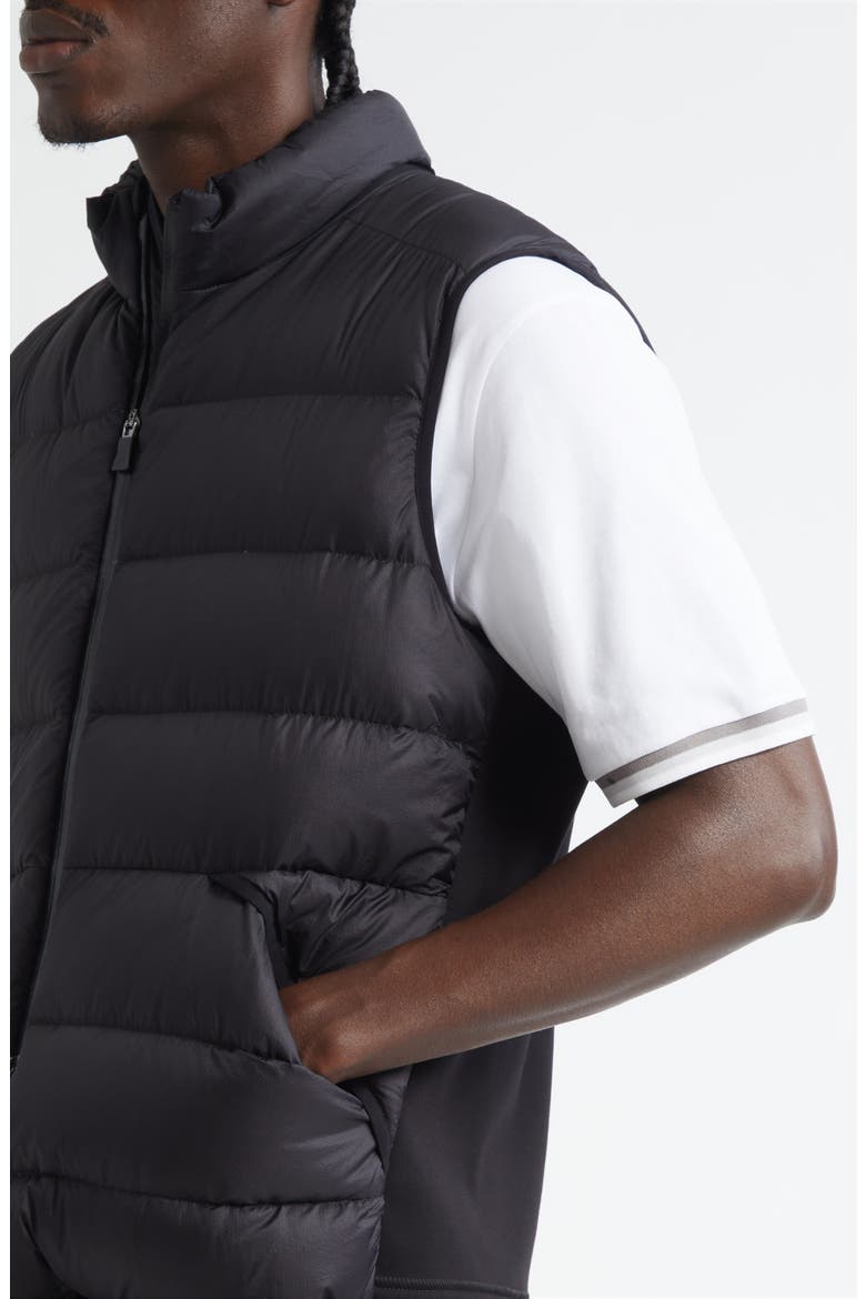 Quilted Front Down Vest, Alternate, color, BLACK