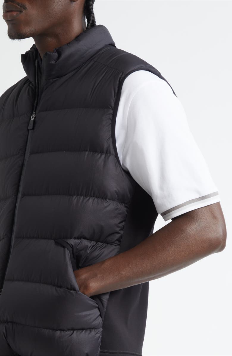 Herno Quilted Front Down Vest, Alternate, color, Black