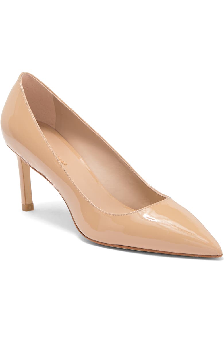 Stuart Weitzman Leigh 75 Pointed Toe Pump, Main, color, Golden Beige