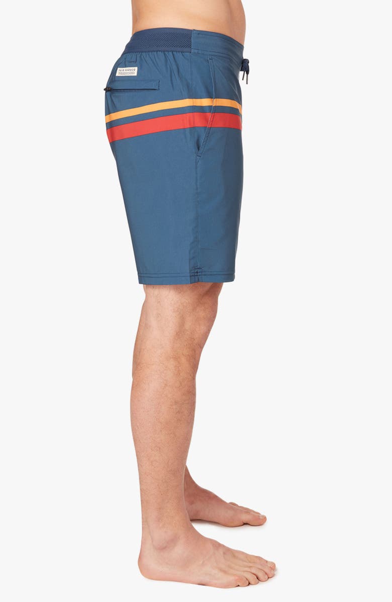 Fair Harbor The Ozone Swim Trunks, Alternate, color, Red Comp Stripe