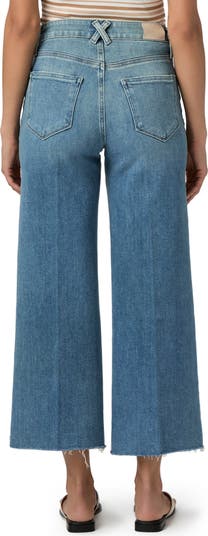 Anessa High Waist Raw Hem Wide Leg Jeans
