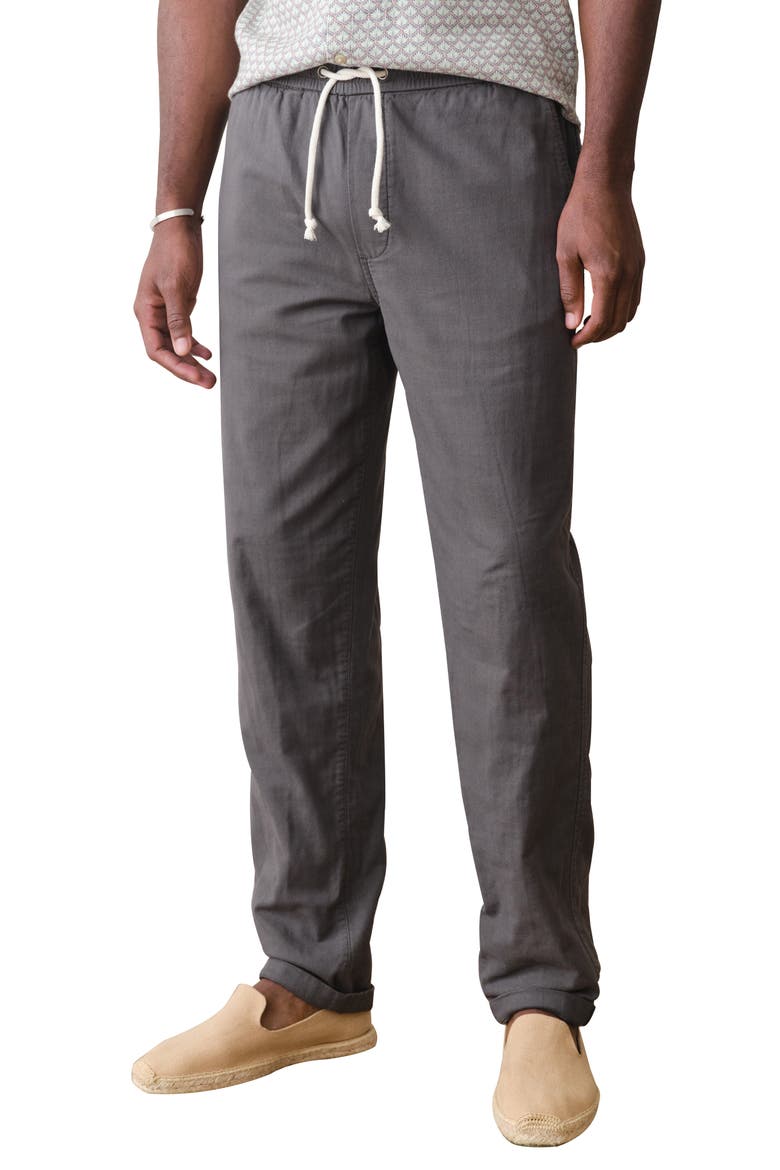 Saturday Stretch Cotton Drawstring Beach Pants, Main, color, FADED BLACK
