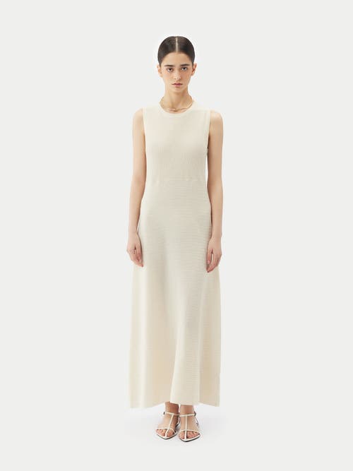 Gobi Mongolian Cashmere Lightweight Cashmere Silk Dress In Marshmallow