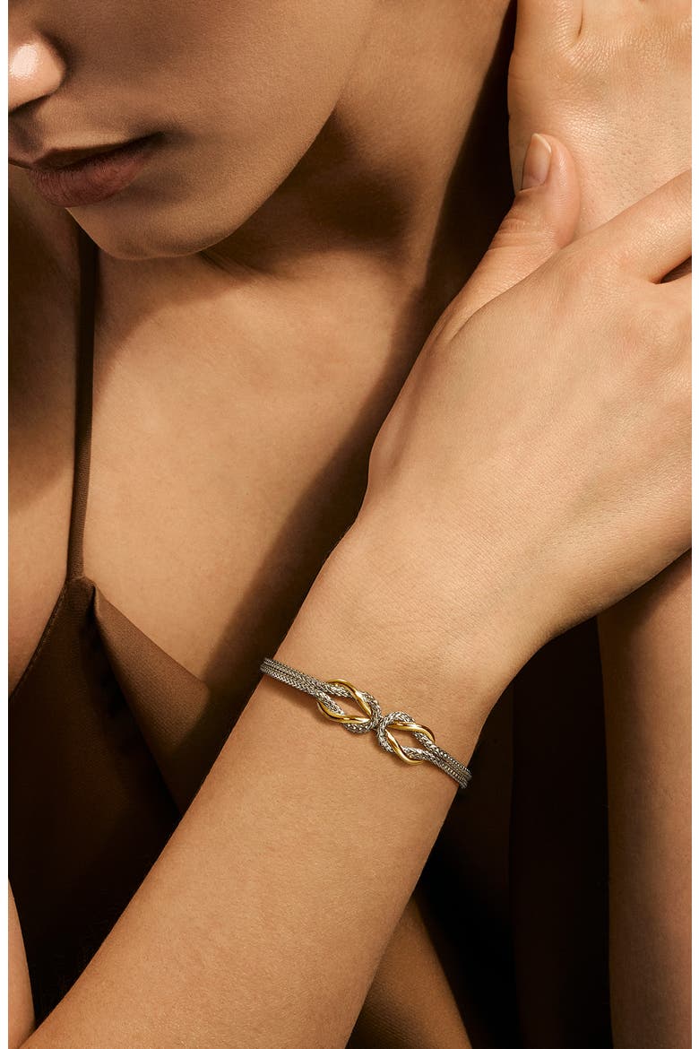 Infinite Love Knot 14k Gold & Sterling Silver Bracelet, Alternate, color, SILVER