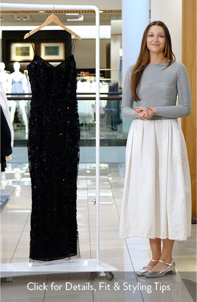 Sammie Beaded Floral Sleeveless Gown, sales video thumbnail