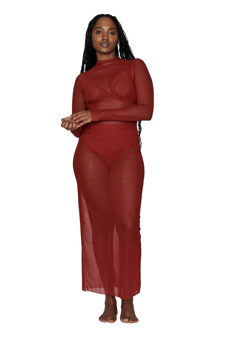 The Mockneck Dress, Main, color, AMARYLLIS