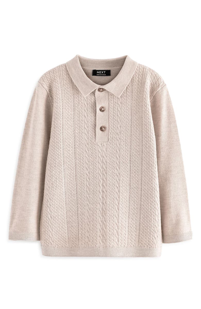 NEXT Kids' Polo Sweater, Main, color, Ivory
