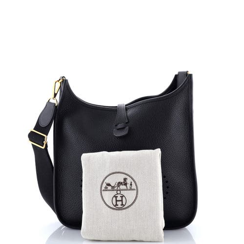Pre-owned Hermes Hermes Evelyne Bag Gen Iii Clemence Pm In Black