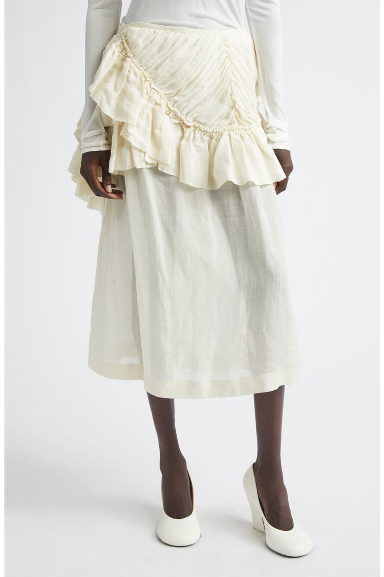 Shelby Ruffle Mousseline Convertible Skirt, Main, color, IVORY