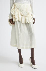 Dries Van Noten Shelby Ruffle Mousseline Convertible Skirt