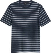 BOSS Taut Stripe Linen & Cotton T-Shirt