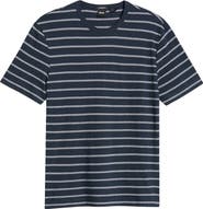 BOSS Taut Stripe Linen & Cotton T-Shirt