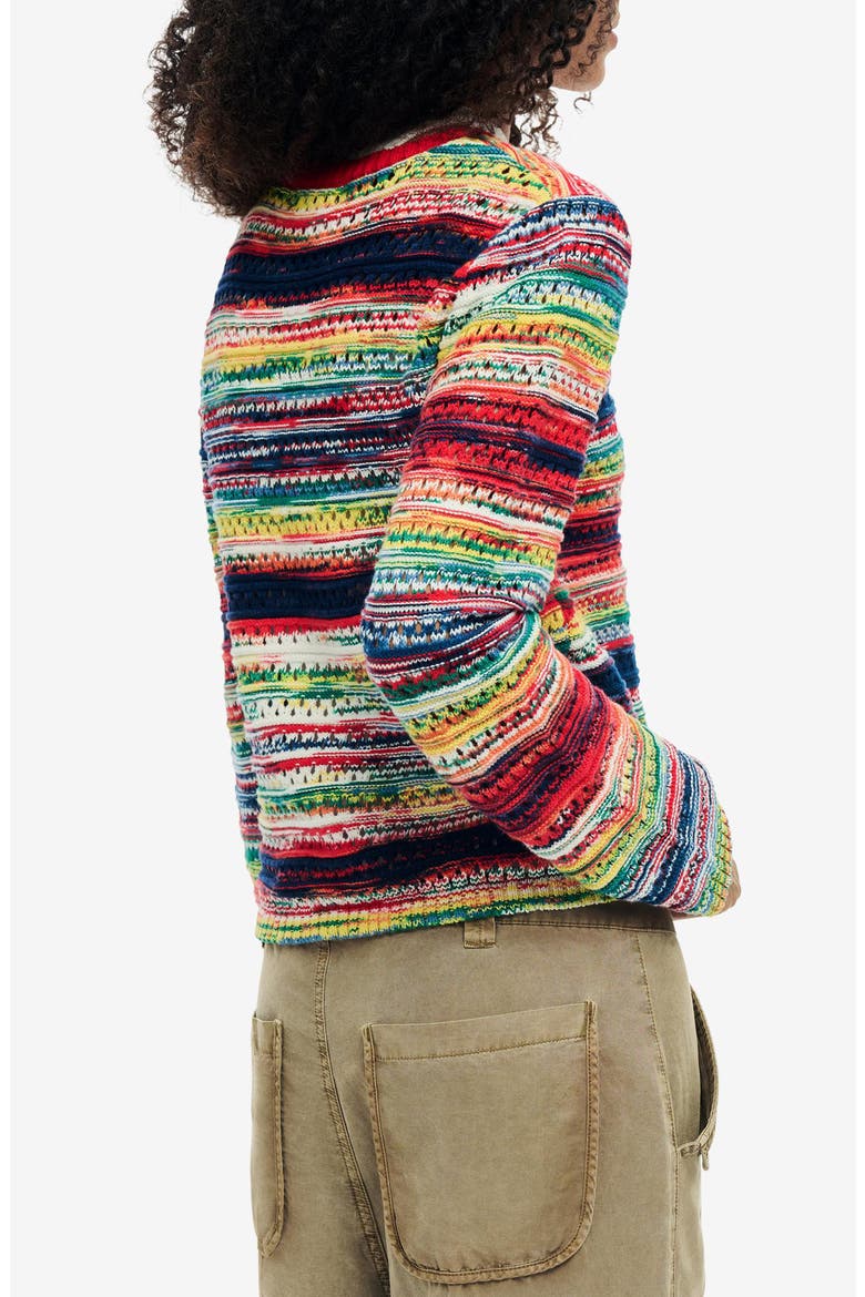 Multicolor Stripe Sweater, Alternate, color, PINK