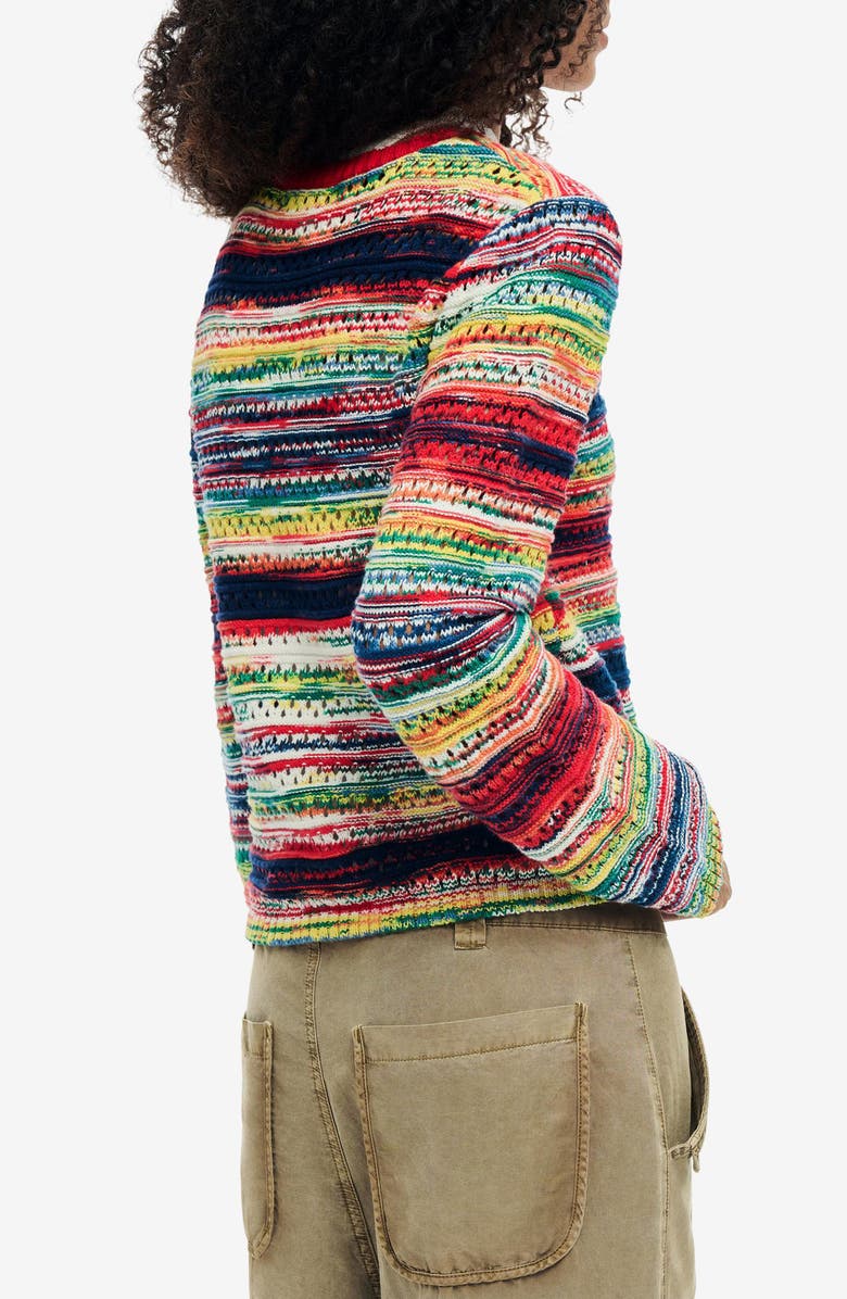 Desigual Multicolor Stripe Sweater, Alternate, color,
