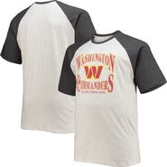FANATICS Men's Fanatics Branded Oatmeal/Heathered Charcoal Washington Commanders Big & Tall Wordmark Raglan T-Shirt