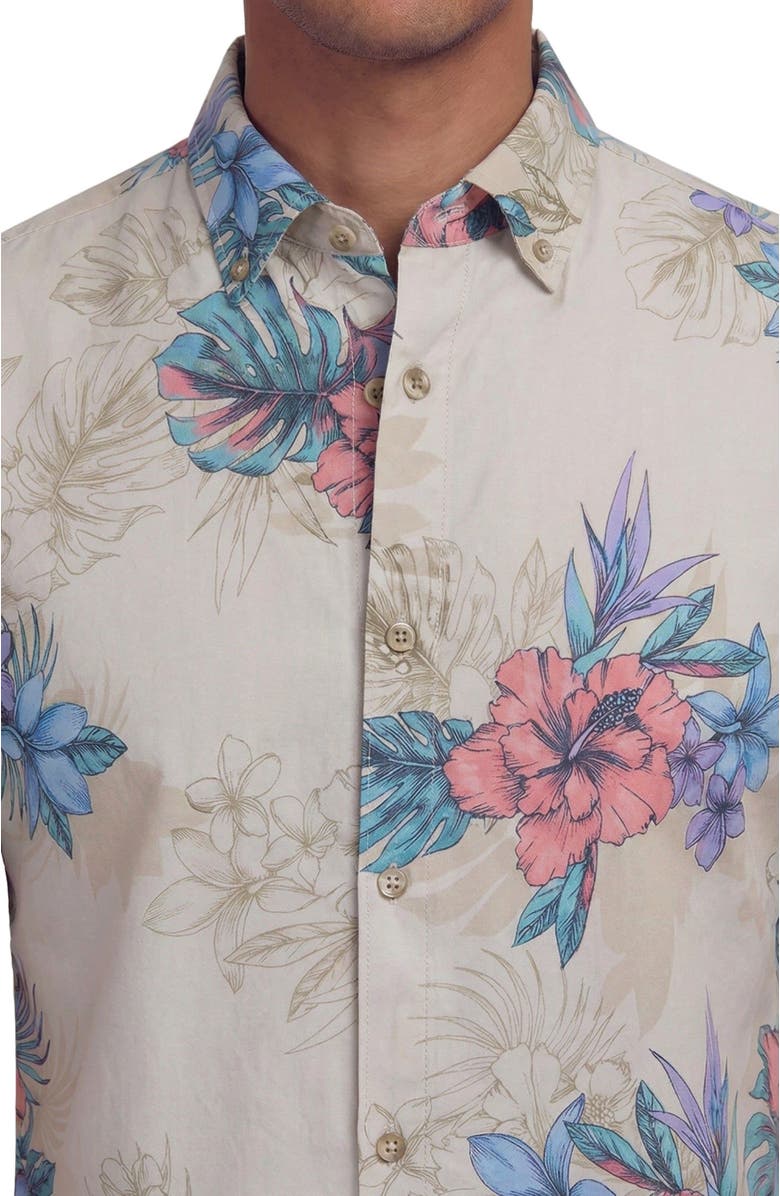 Lords of Harlech Exotic Floral Mens Knit Shirt, Alternate, color, Exotic Floral Neutral