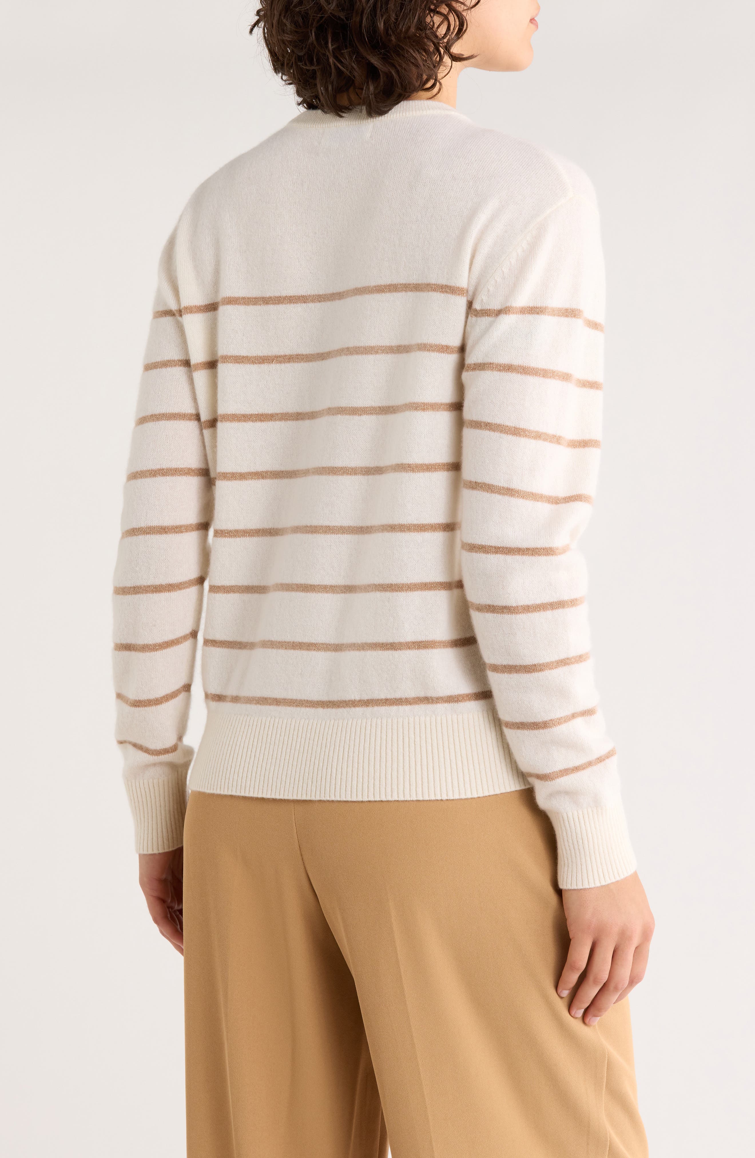 Harper Metallic Stripe Cashmere Sweater - image 2