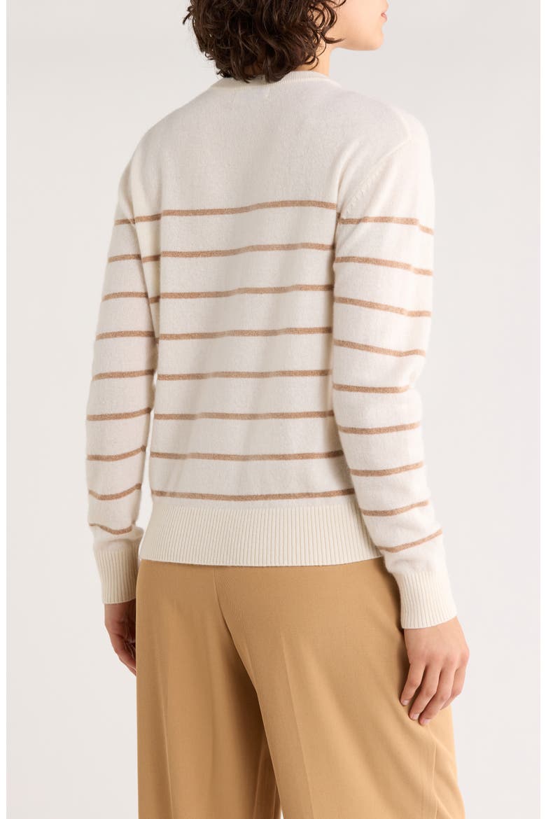 Harper Metallic Stripe Cashmere Sweater, Alternate, color, GOLD STRIPE