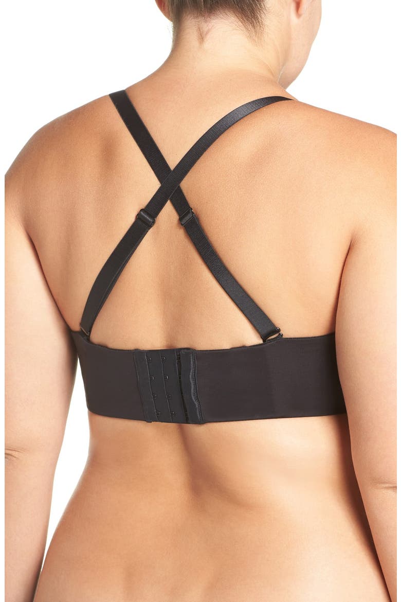 Convertible Strapless Underwire Push-Up Bra, Alternate, color, BLACK