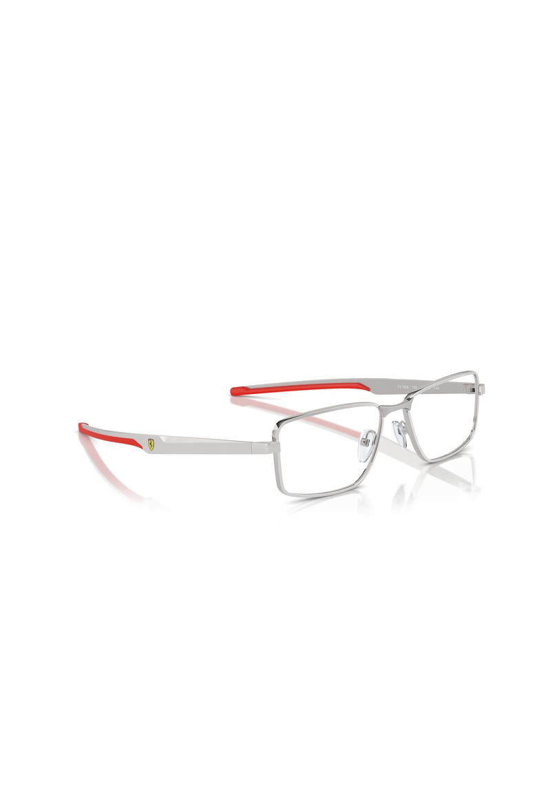 57mm Rectangle optical glasses, Alternate, color, Silver/ Red