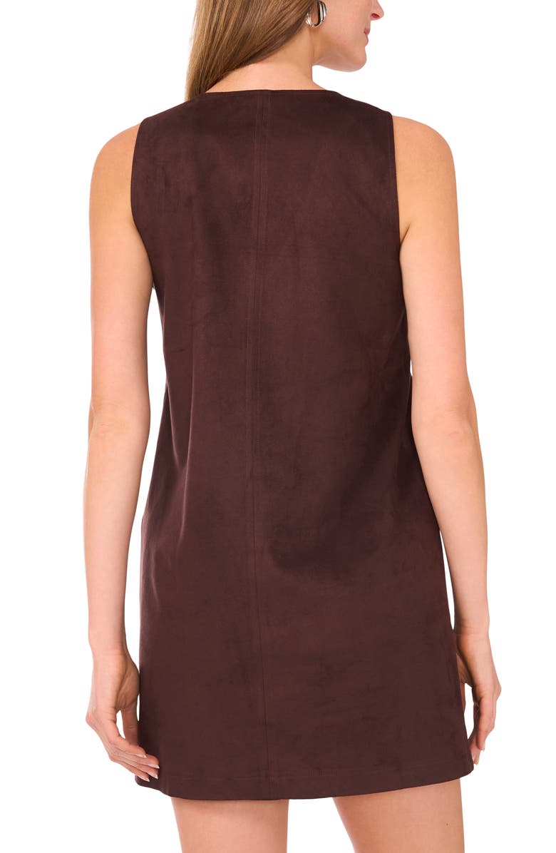 1.STATE Sleeveless Faux Suede Tank Dress, Alternate, color, Chocolate