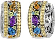 EFFY Two-Tone Semiprecious Stone Hoop Earrings