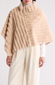 La Fiorentina Faux Fur Poncho