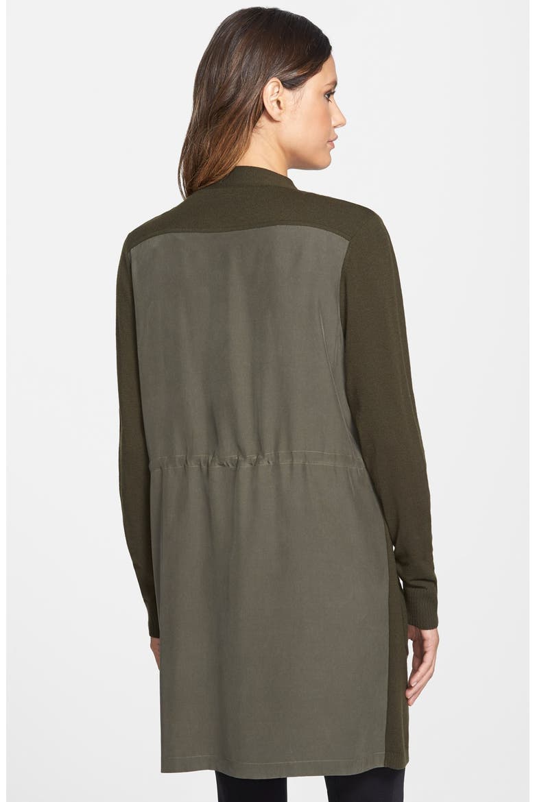 Silk & Wool Long Sleeve Cardigan, Alternate, color, LODEN