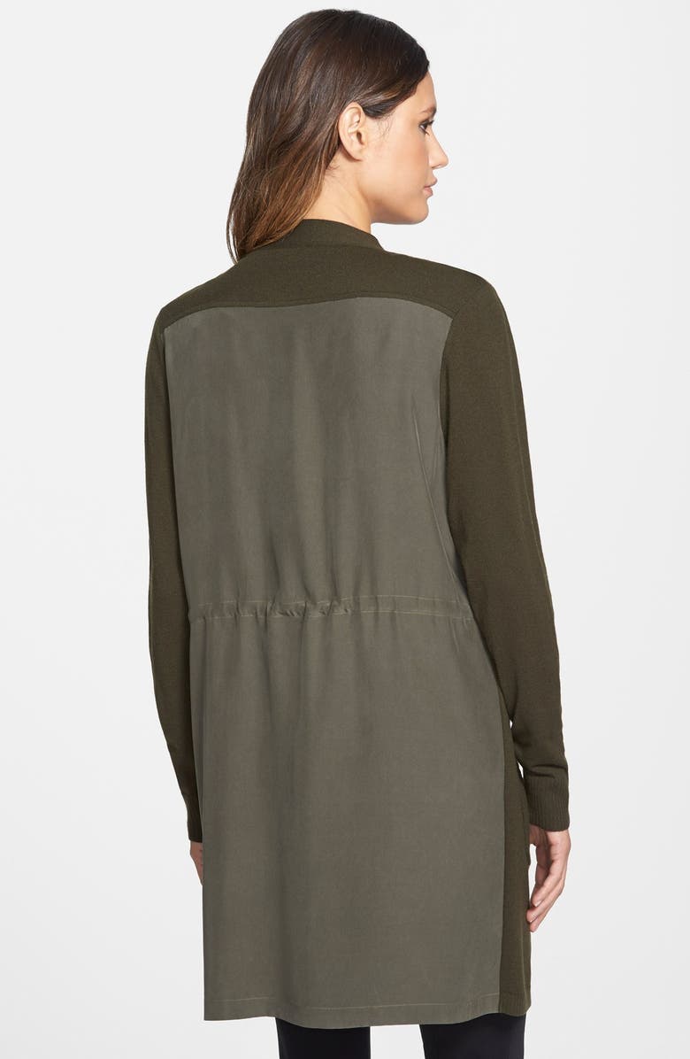 Lafayette 148 New York Silk & Wool Long Sleeve Cardigan, Alternate, color, 