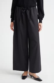 TOTEME Wide Leg Wool Drawstring Dinner Trousers
