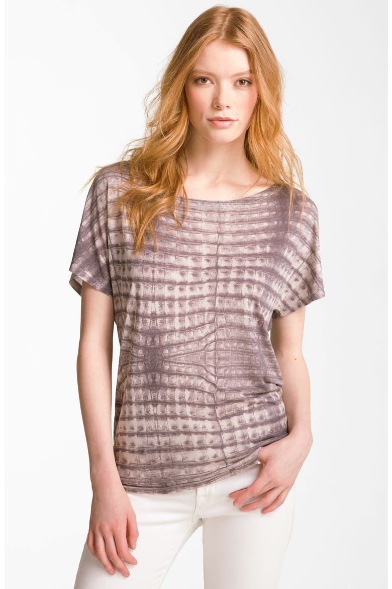 Majestic Print Wedge Tee, Main, color, IMPRESSION CROCO ZINC