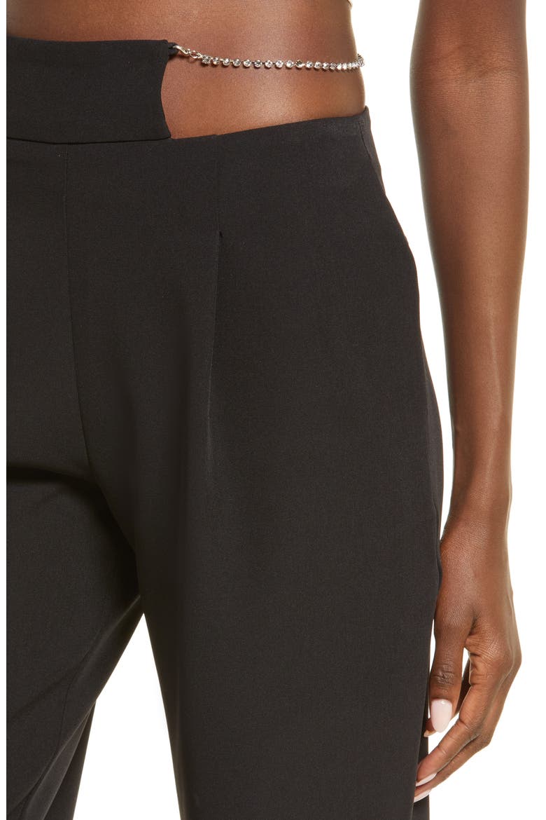Cutout High Waist Pants, Alternate, color, BLACK