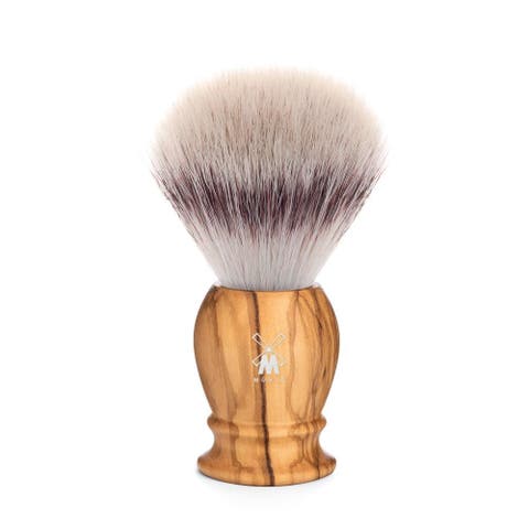 Classic Medium Olive Wood Silvertip Fiber Shaving Brush