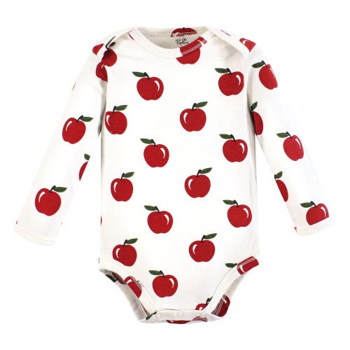 Touched By Nature Organic Cotton Long-sleeve Bodysuits In Multi