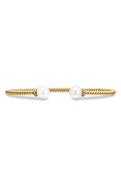 Solari Pearl Bracelet with Diamonds in 18K Gold