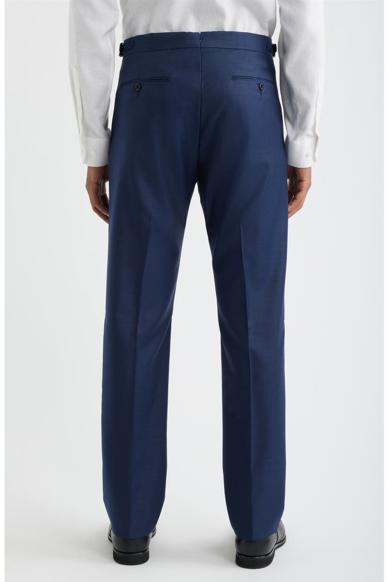 Danny Pleated Solid Wool Dress Pants, Alternate, color, BLUE