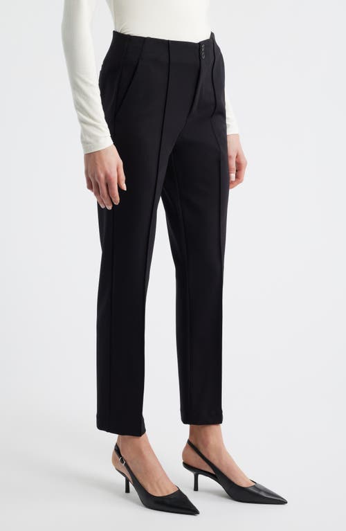Liverpool Los Angeles Pintuck Pleat Front Slim Leg Pants In Black