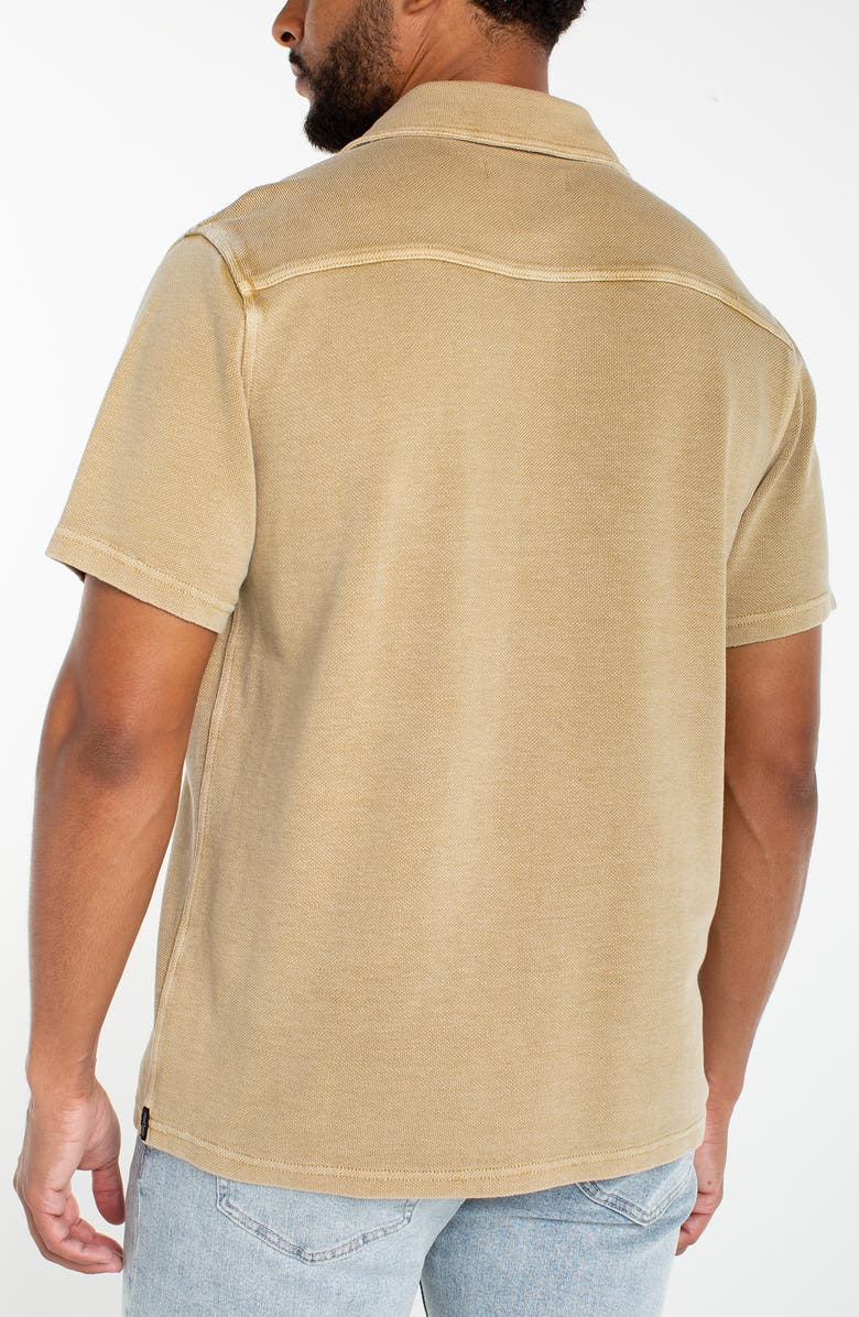 Liverpool Los Angeles Short Sleeve Piqué Knit Button-Up Shirt, Alternate, color, Rye