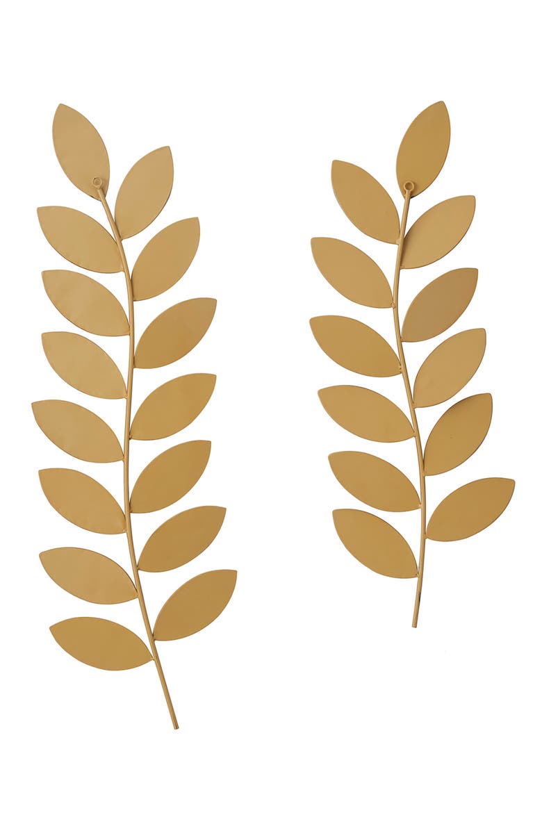 SONOMA SAGE HOME Brown Metal Leaf Wall Decor - Set of 2, Alternate, color, Brown