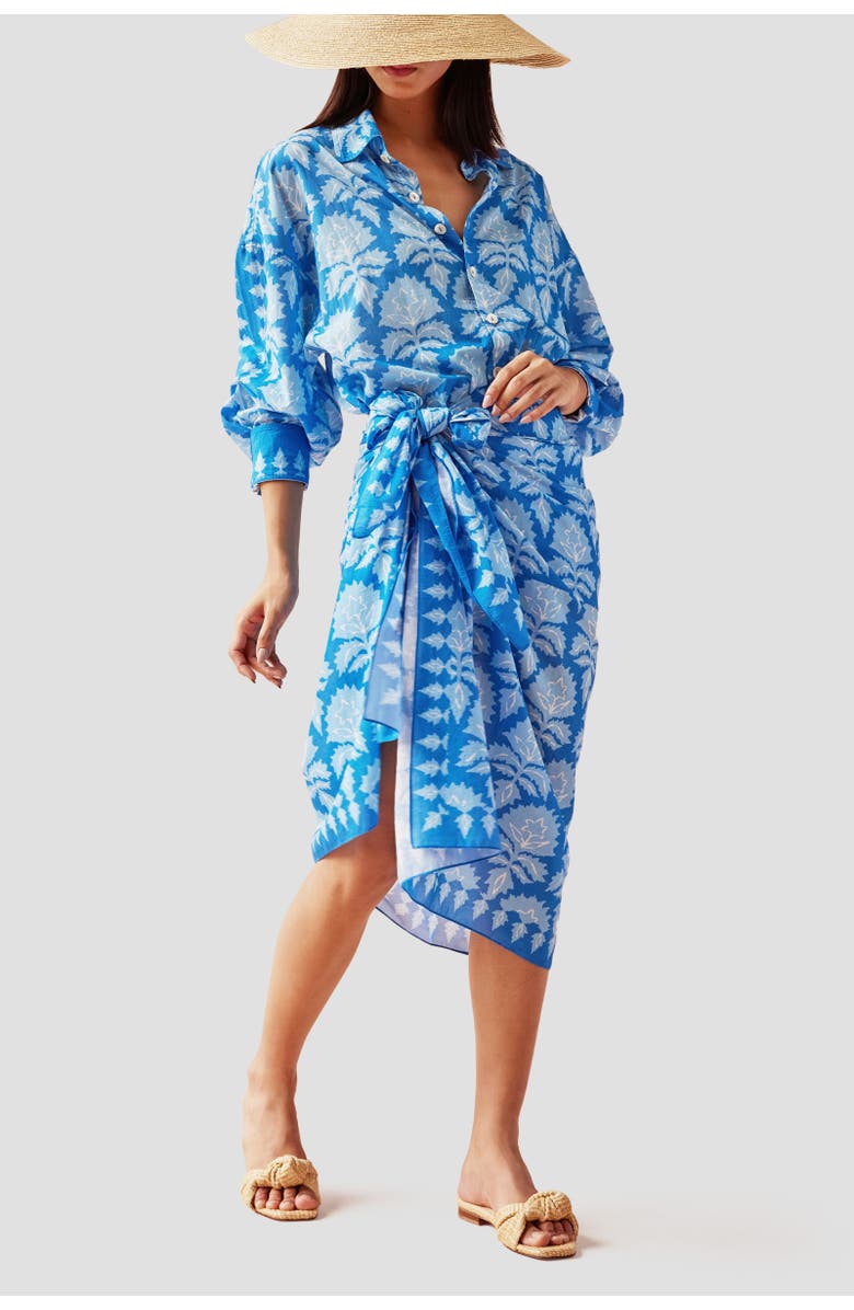 Omika Callista Button Down, Alternate, color, Mika Azure