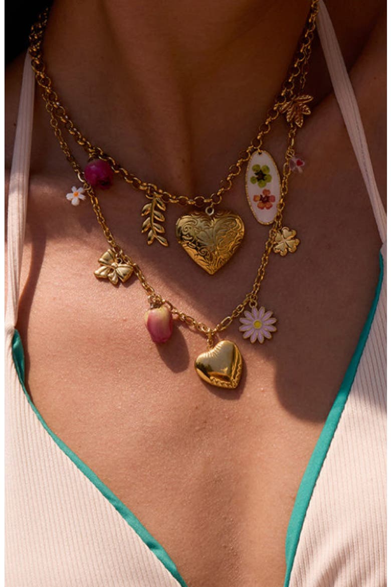 Katie Charm Necklace, Alternate, color, GOLD