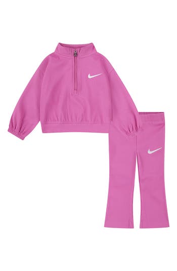 Nike Game Swoosh Match Pullover & Leggings Set In Pink