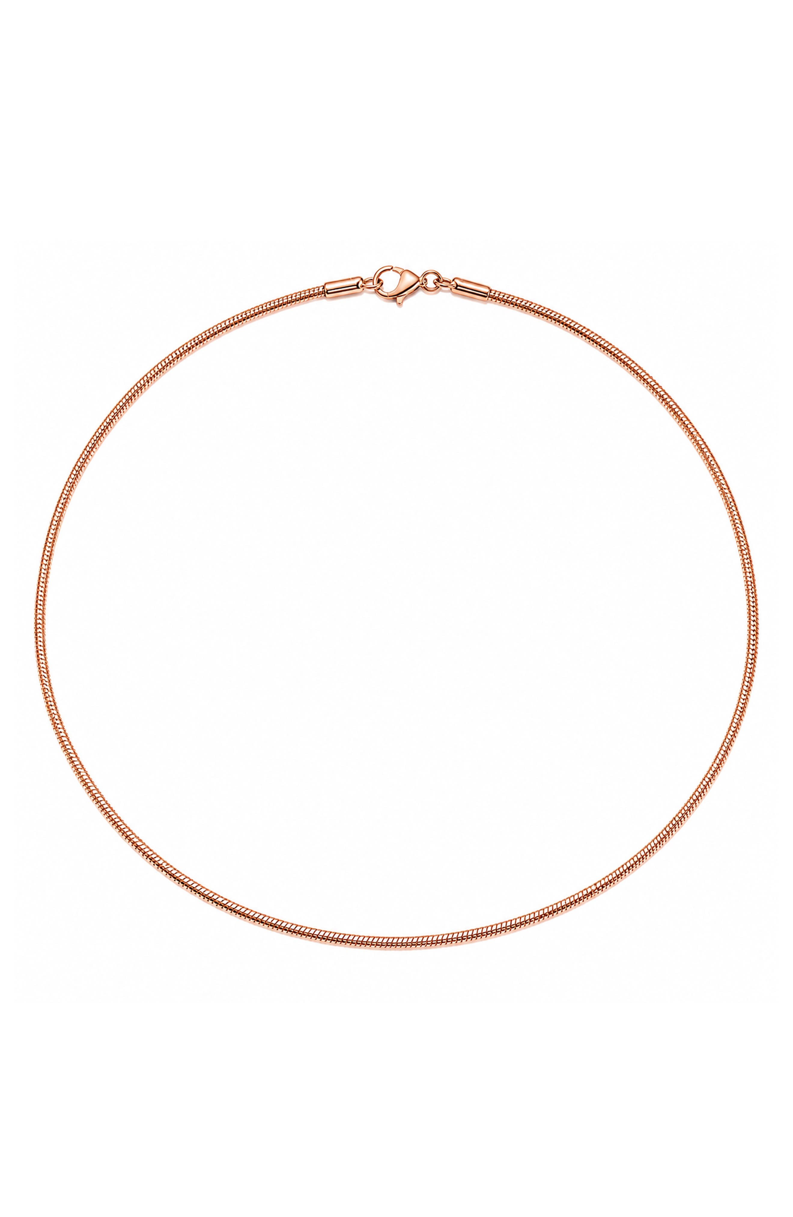 18k Rose Gold Plated Snake Chain Necklace