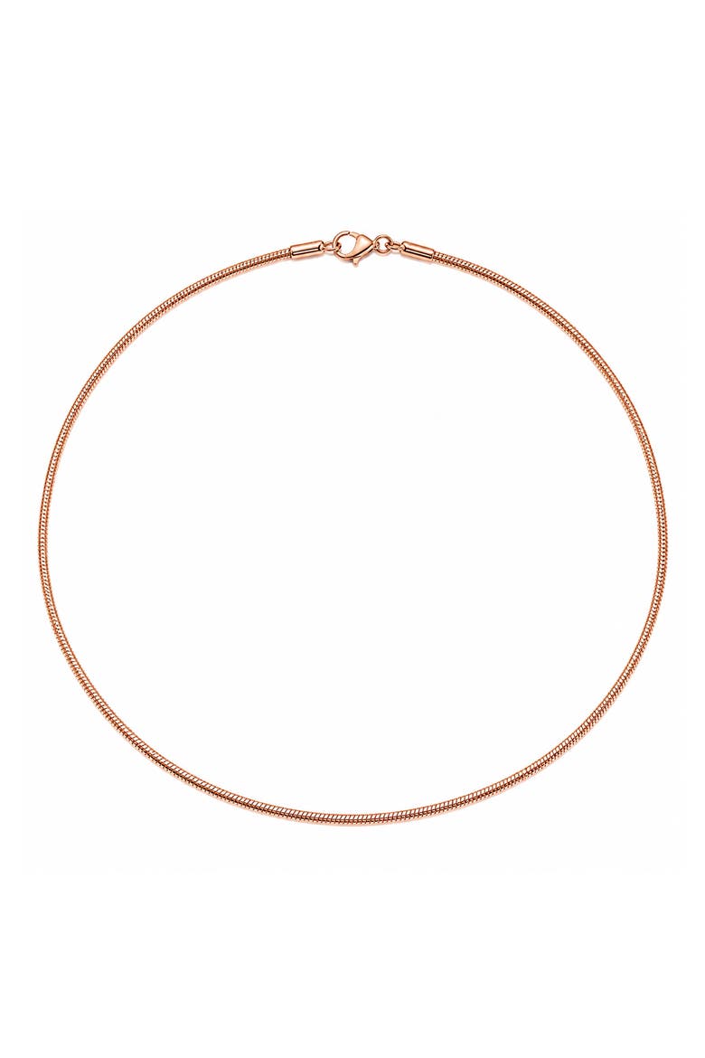 18k Rose Gold Plated Snake Chain Necklace, Main, color, ROSE GOLD